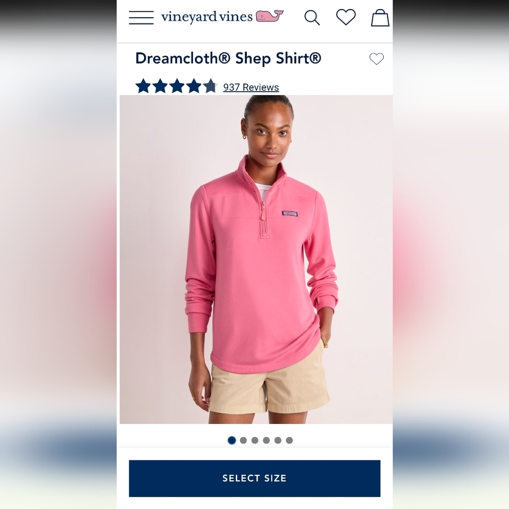 Vineyard Vines  Pink Bubble Gum Zip Collar Pullover Sweatshirt for women size L - Picture 12 of 12